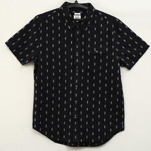 Bridge & Burn The Harbor Slim Men's Shirt Buttondown Short Sleeve Black M 287029